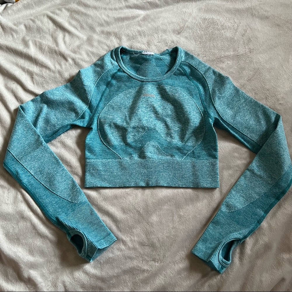 Gymshark Flex Blue Long Sleeve Crop Top